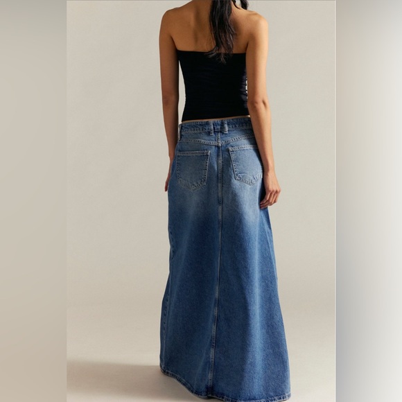 Free People We the Free Denim Maxi Skirt - Picture 7 of 9